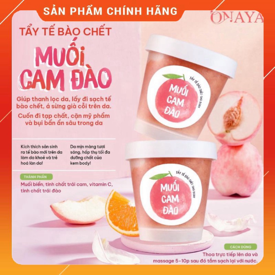 TẨY DA CHẾT BÀO CHẾT MUỐI CAM ĐÀO ONAYA CHÍNH HÃNG