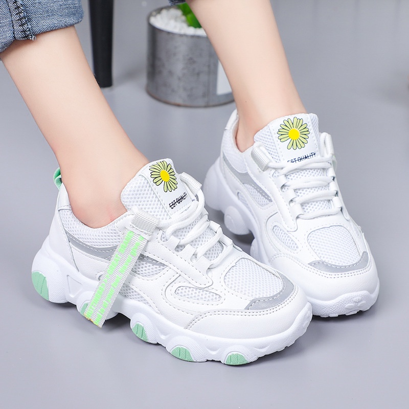 Giày Thể Thao Đế Mềm Phối Lưới Thời Trang Cho Bé Gái
