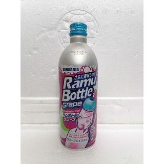 [500ml - Nho] Nước Soda trái cây (lon nhôm) [Japan] SANGARIA Ramu Bottle Grape Carbonated Drink (btn-hk)
