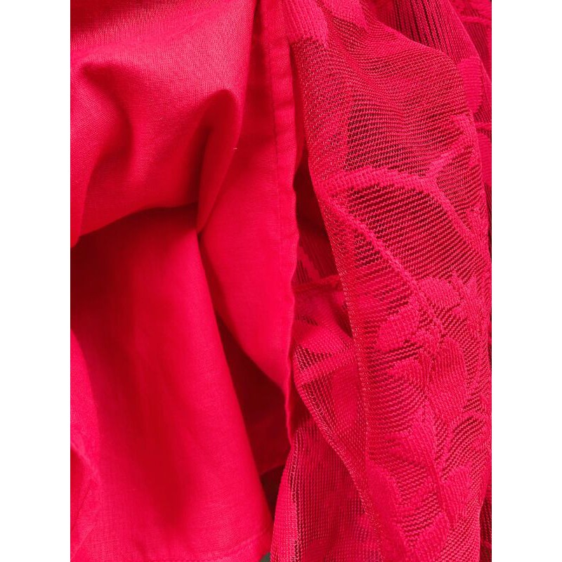 Đầm ren đỏ hoa văn bé gái_Sofia candy