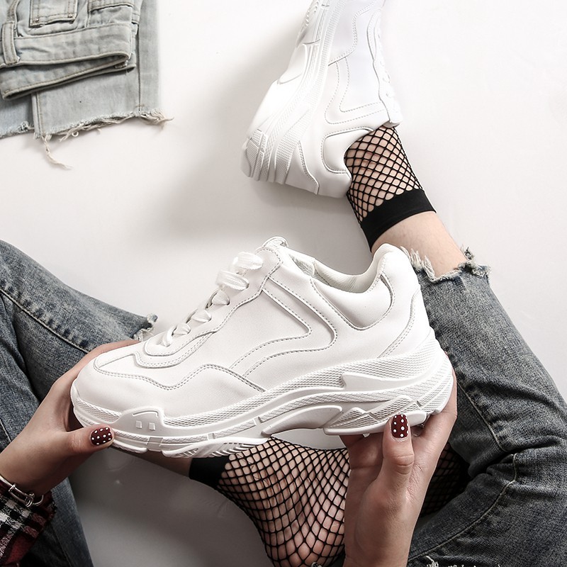 Giày sneaker nữ đế cao, Giày thể thao nữ độn đế thông hơi thoáng khí | BigBuy360 - bigbuy360.vn
