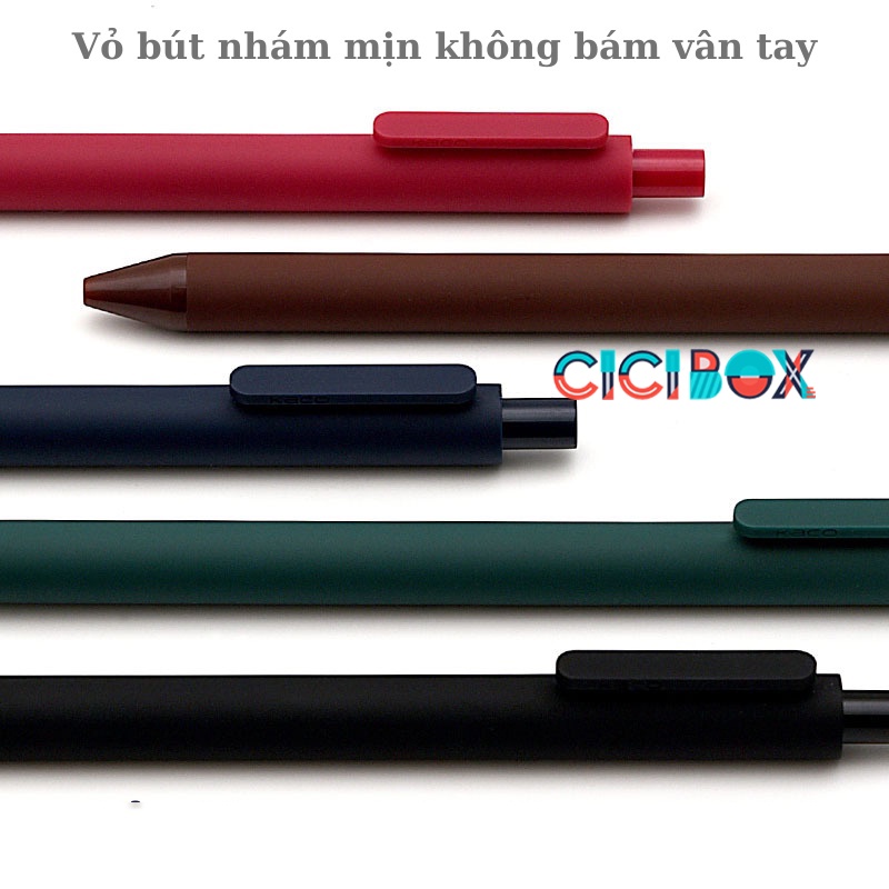 Hộp Bút Kaco Pure 5 Bút Gel Pen 5 Màu Cao Cấp, Bút bấm Kaco viết sổ tay siêu mịn CICIBOX