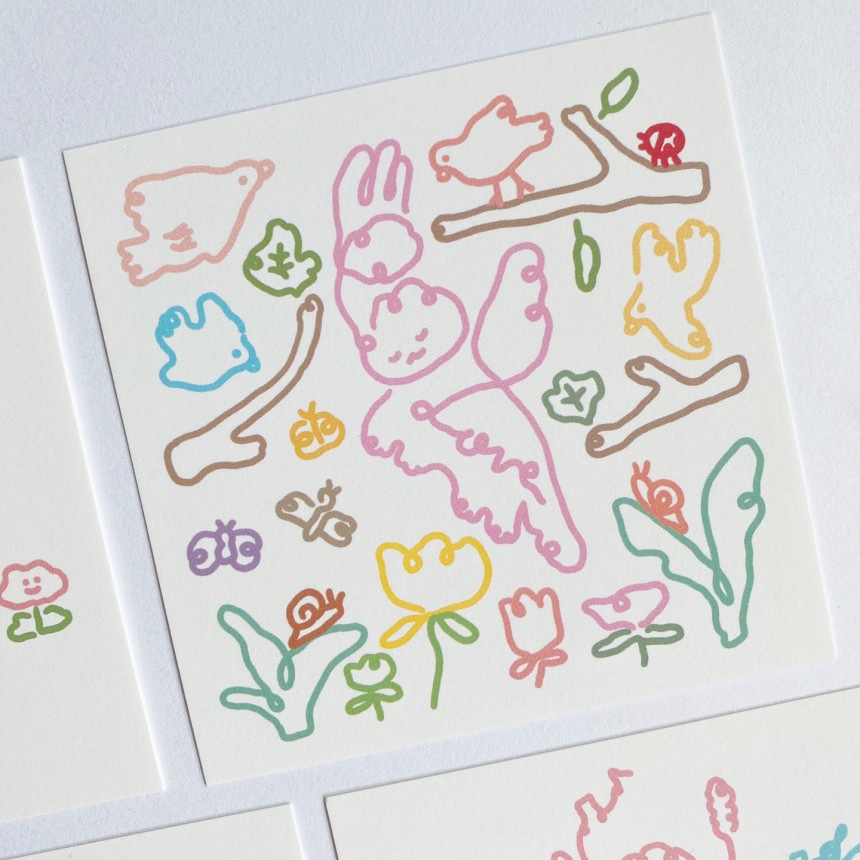 Thẻ và phong bì in chữ họa tiết chúc mừng