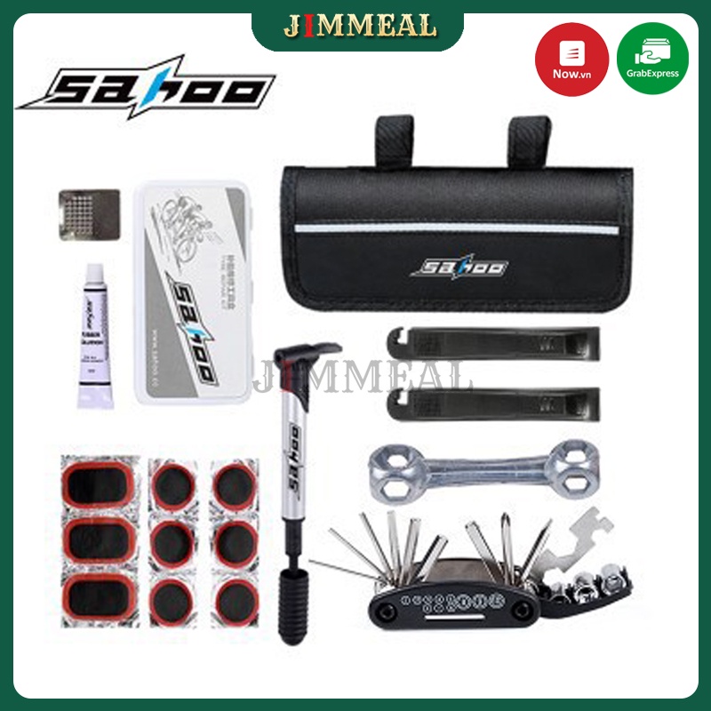 Bộ Sửa Xe Đạp Đa Năng Sahoo Cao Cấp Kèm Dụng Cụ Vá Xe, Dung Cụ Đa Năng 16in1, Bơm Mini Tiện Dùng Khi Dã Ngoại, Đường Dài