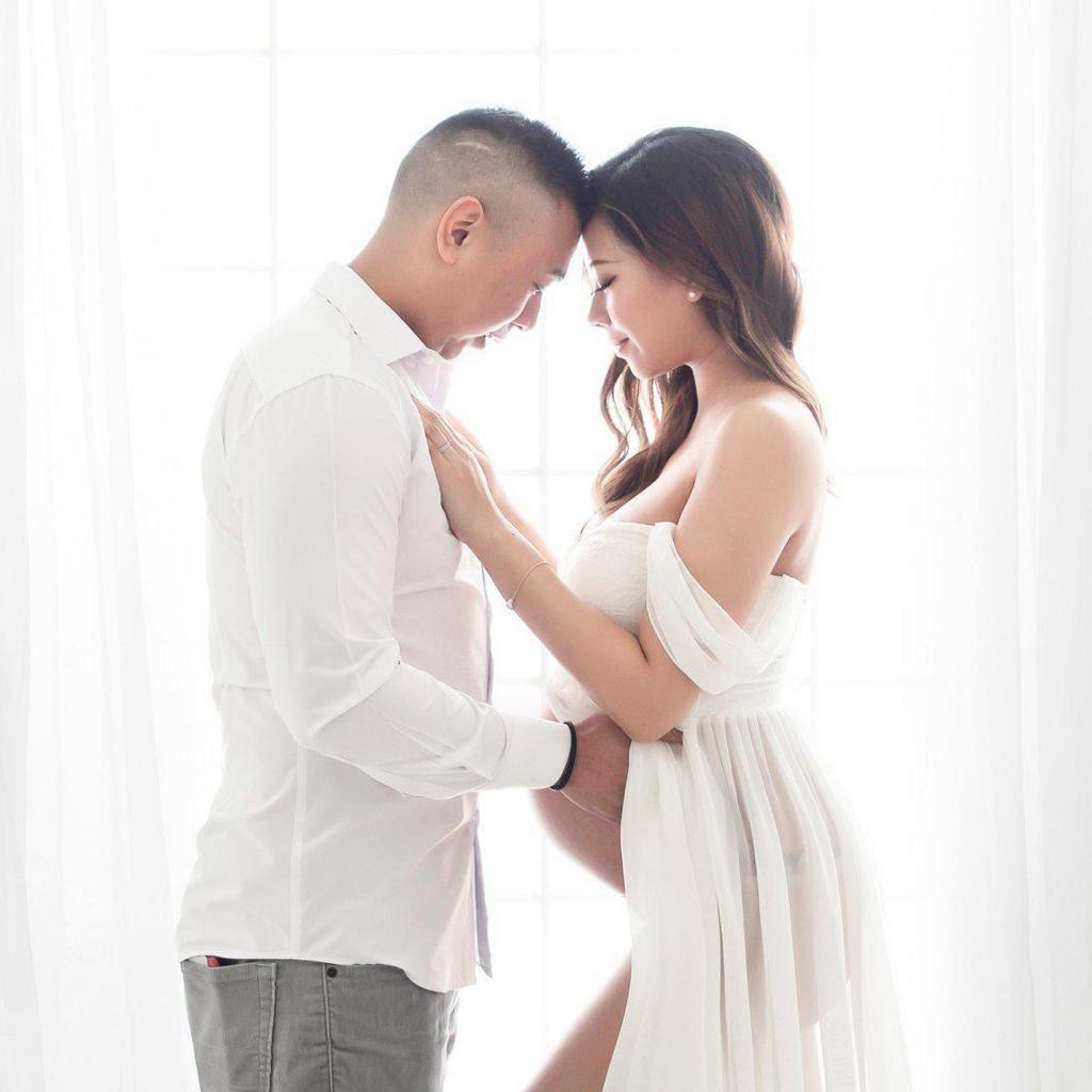 Đầm Bầu Maxi Dài Hở Vai Dùng Để Chụp Ảnh