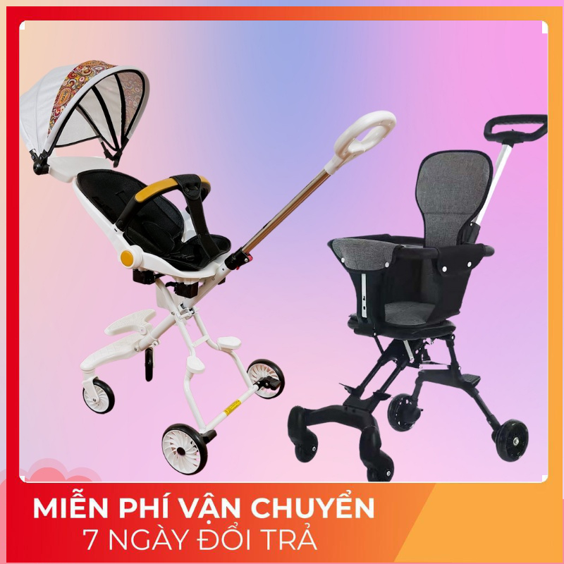 Xe Đẩy gấp gọn NGẢ SÂU 360 - M8 2 chiều 2 Tư Thế Cho Bé Gấp Gọn KÈM ĐỆM VÀ Ô CC
