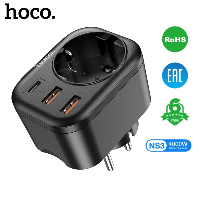 Củ sạc nhanh HOCO. NS3 PD20W QC3.0 USB Type C 2 cổng USB thích hợp cho IPH XR XS MAX 11 PRO MAX 12 13 PRO