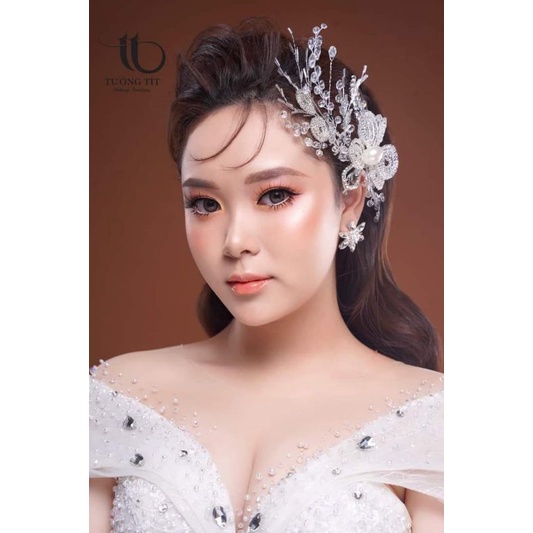 sét 2 cài tóc cô dâu xinh