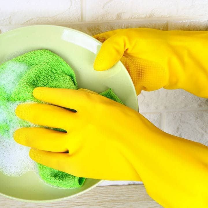 [DÀY] Bao tay rửa chén, vệ sinh, lau nhà cao su tự nhiên xuất Hàn Quốc Siêu Dai | Găng tay rửa chén nhà bếp toilet
