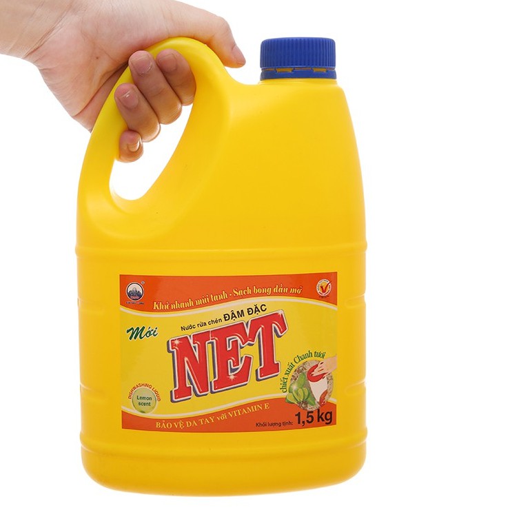 Nước rửa chén NET 1,5KG đậm đặc chiết xuất chanh tươi