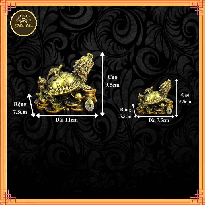 Long Quy phong thủy cõng rùa con tượng đồng phong thuỷ "Rùa Đầu Rồng"