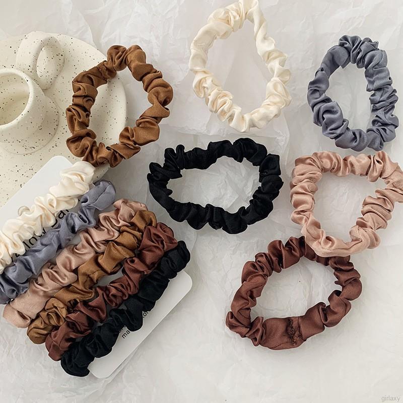 Set 6 Dây Buộc Tóc Màu Trơn Thanh Lịch Cho Nữ