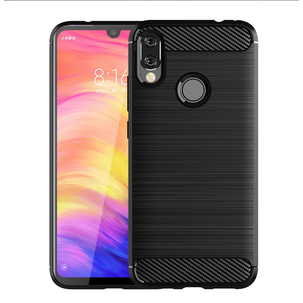 Ốp lưng Xiaomi Redmi Note 7, Ốp Carbon phay xước chống sốc chống vân tay cho Redmi Note 7 Pro