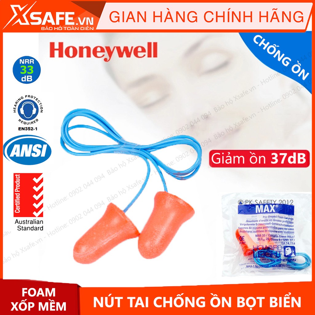 Nút bịt tai chống ồn Honeywell Max30 - nút tai chống ồn lên đến 29Db - dùng cho bảo hộ lao động, học tập, nghỉ ngơi