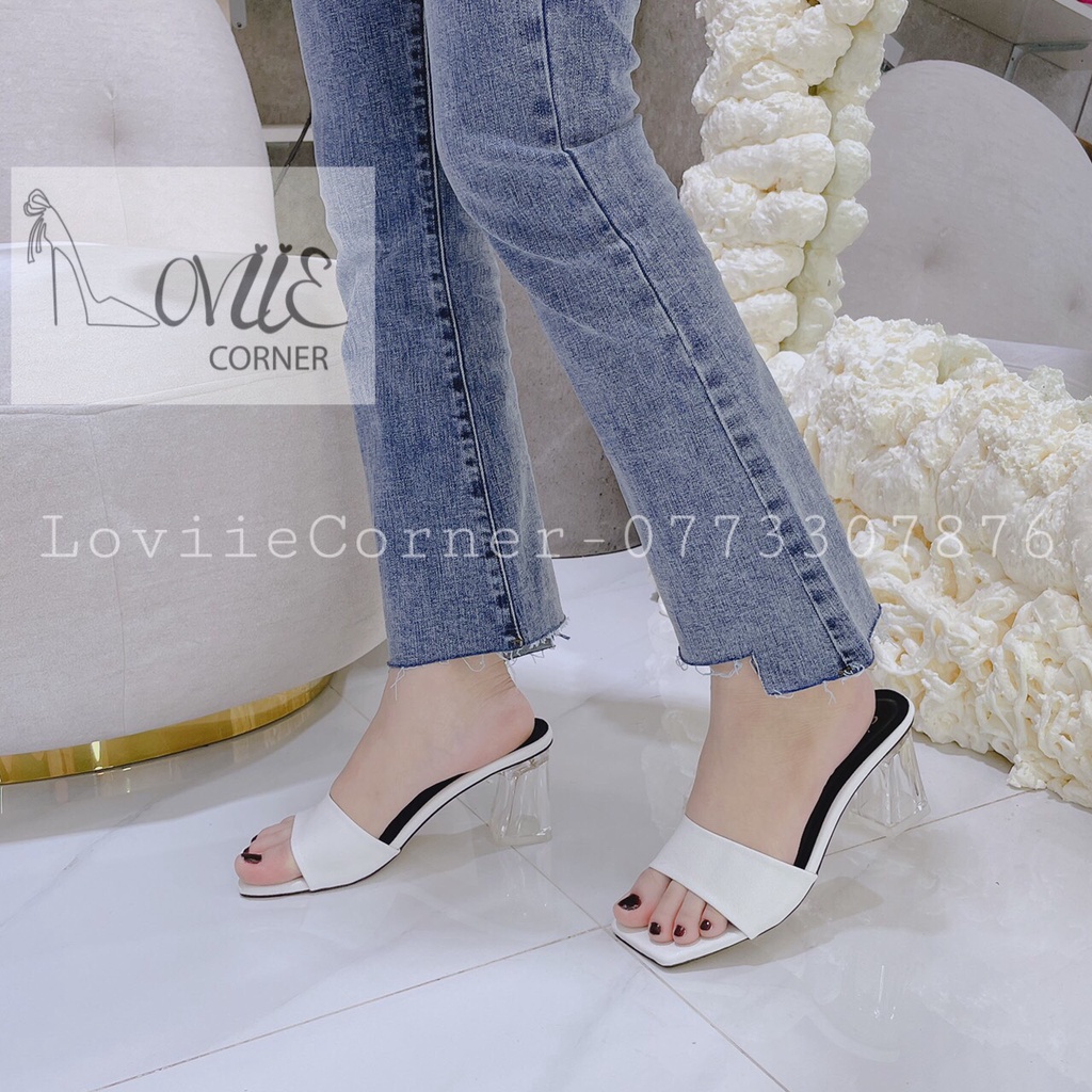 DÉP CAO GÓT LOVIIECORNER - GUỐC NỮ ĐẾ VUÔNG 7CM - DÉP GUỐC NỮ CAO GÓT QUAI TRONG 7P - DÉP GUỐC 7CM QUAI TRONG - D200363