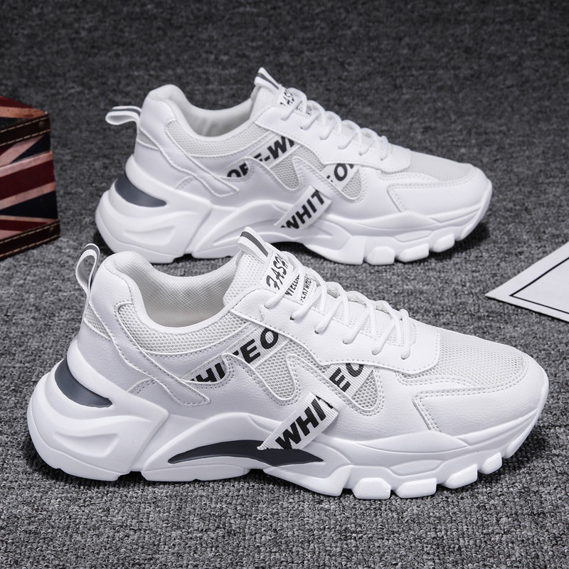 Giày nam  FREESHIP extra Giày Thể Thao Nam chạy bộ tập gym runer T059 màu trắng