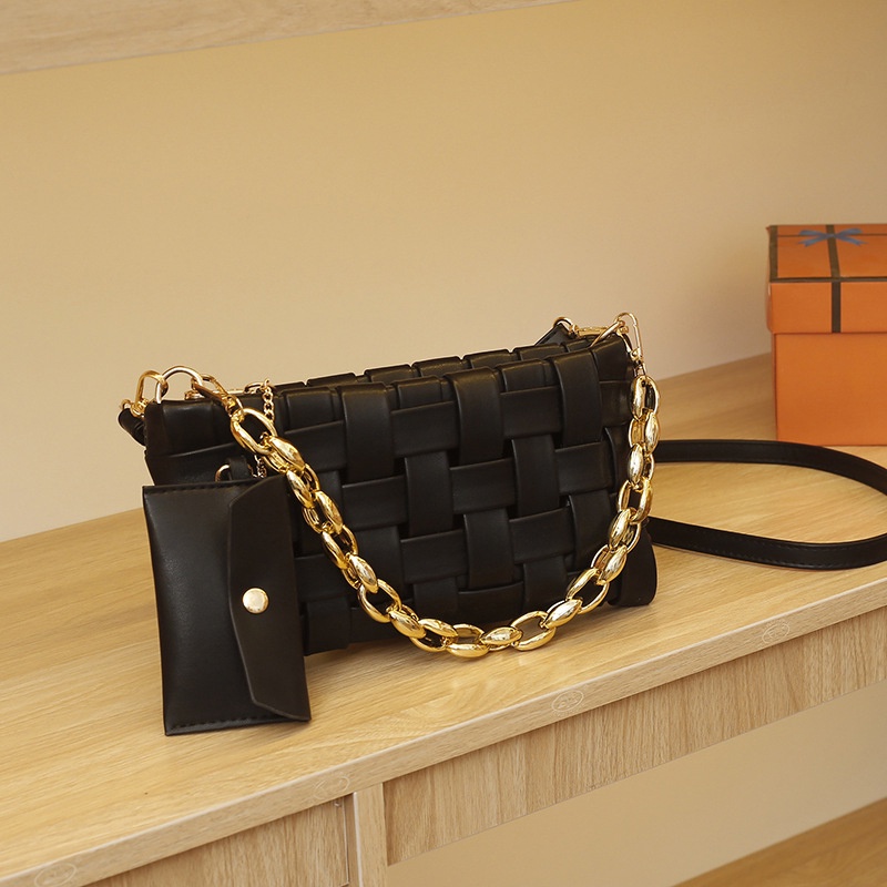 Túi Đeo Chéo Bện Dây One Piece Họa Tiết Kẻ Sọc Cho Nữ