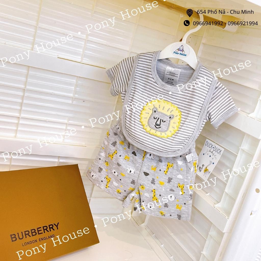 Set Body Chip Cộc Tay Kèm Quần Đùi Và Yếm - Set Bodysuit 3 chi tiết Chất Cotton Mềm, Mịn, Mát dành cho bé trai 3-24M