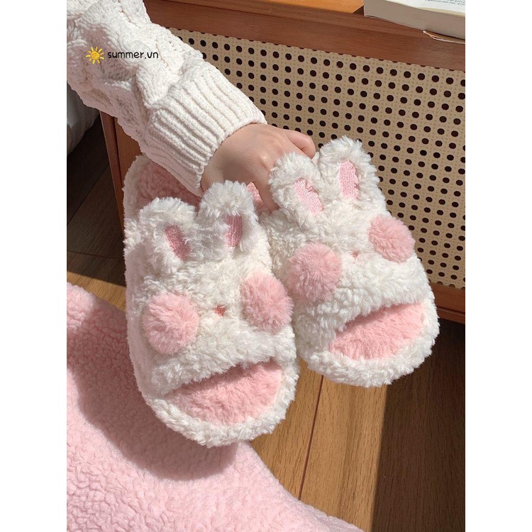 Dép Bông Đi Trong Nhà Hình Thỏ Mềm Mại Dễ Thương