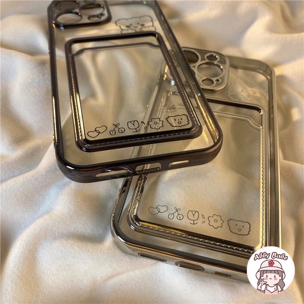Ốp Điện Thoại TPU Mềm Trong Suốt Chống Sốc Kèm Ngăn Đựng Thẻ Cho Iphone 14 Pro Max 11 7Plus 13 12 11 Pro Max X XS Max XR