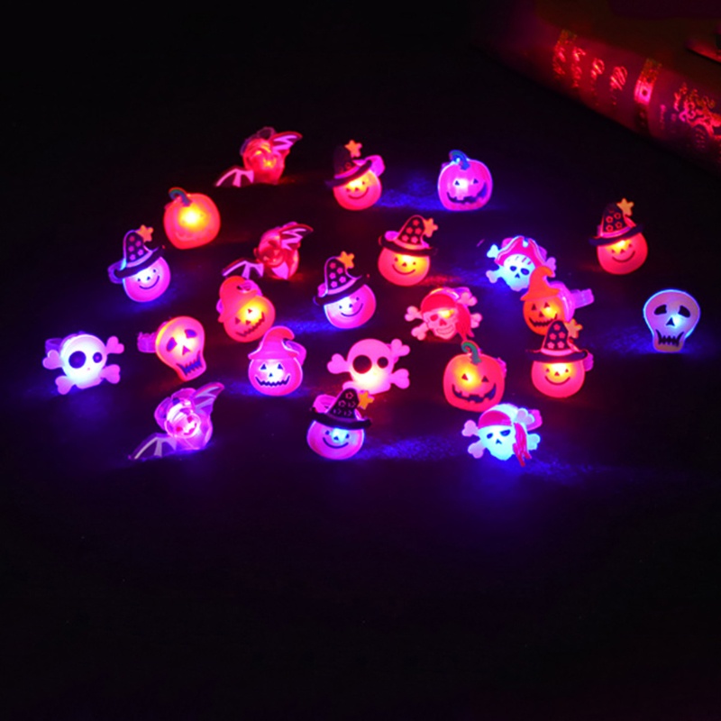 ✿ Bộ 50 Nhẫn Đèn LED Phát Sáng Trang Trí Halloween