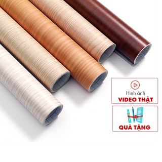 Giấy decal dán tường giả vân gỗ chống nước sẵn keo dán bàn tủ khổ 1.2m