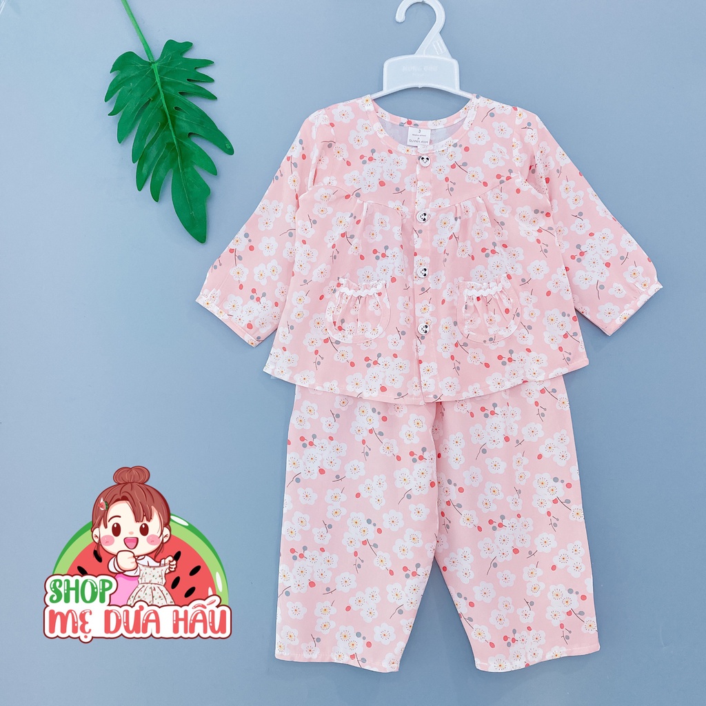 Bộ tole bé gái, đồ lanh cho bé tay dài quần dài chất tole 2 da 8-32kg shop mẹ dưa hấu