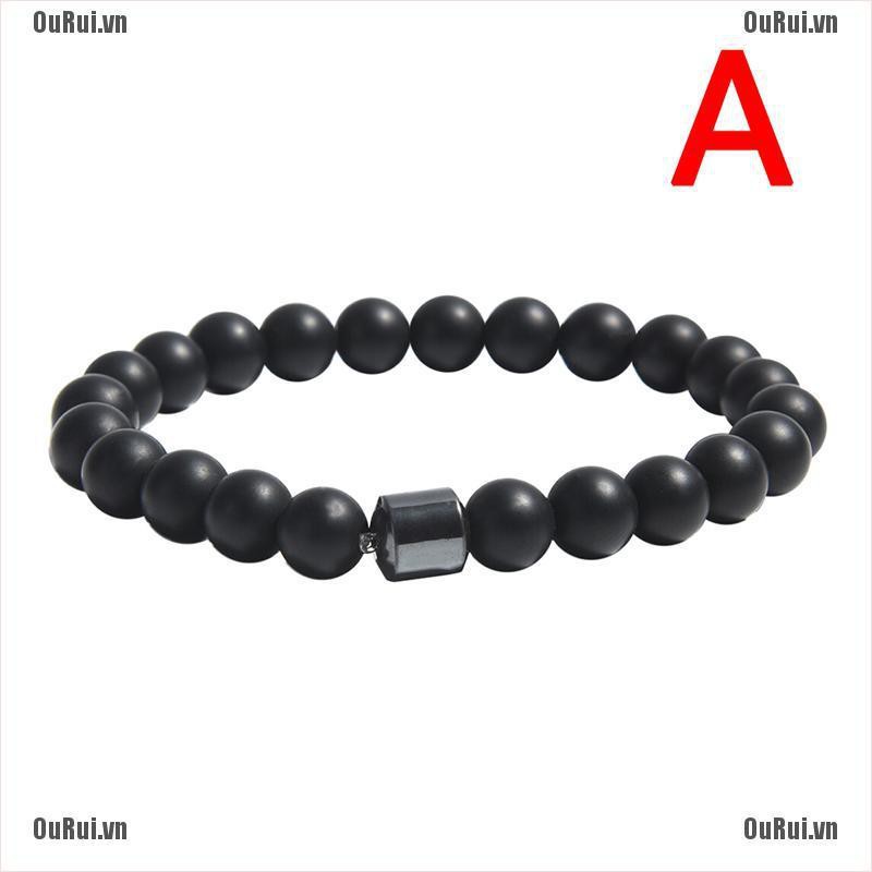 Vòng Đeo Tay Đính Đá Núi Lửa 8mm Cá Tính Cho Nam Và Nữ