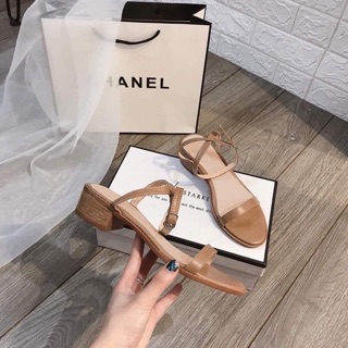 Sandal 3p gót gỗ