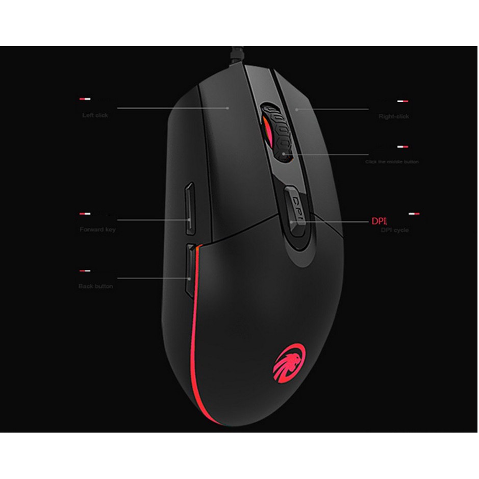 Chuột Game thủ LED RGB Chip A5050 2500DPI FMOUSE Professional Ergonomic( Đen )