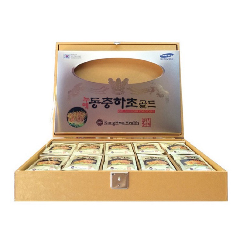 [ Chính Hãng ] Nước Đông Trùng Hạ Thảo Kanghwa Hàn Quốc, Hộp Gỗ Vàng 60 Gói * 30ml, Giúp Bồi Bổ Nâng Cao Sức Khỏe