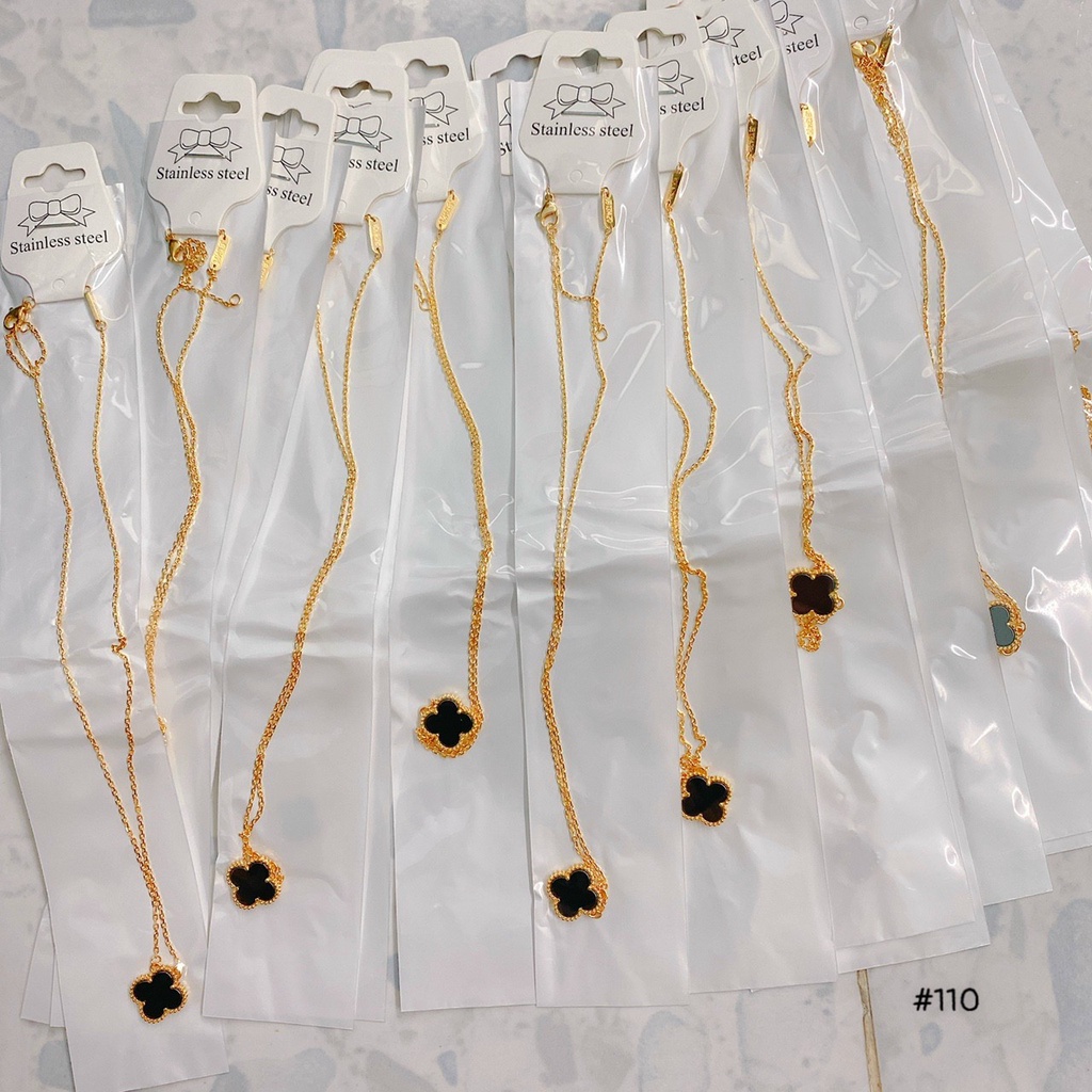 Dây Chuyền Cỏ 4 Lá Titan Ko Đen TT 4410