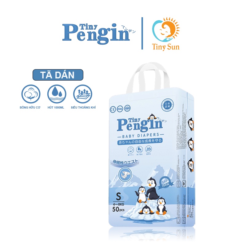 Tã Bỉm Dán Cao Cấp Tiny Pengin Dành Cho Trẻ Sơ Sinh Và Em Bé - Hàng Chính Hãng Xuất Nhật Size S50/M5