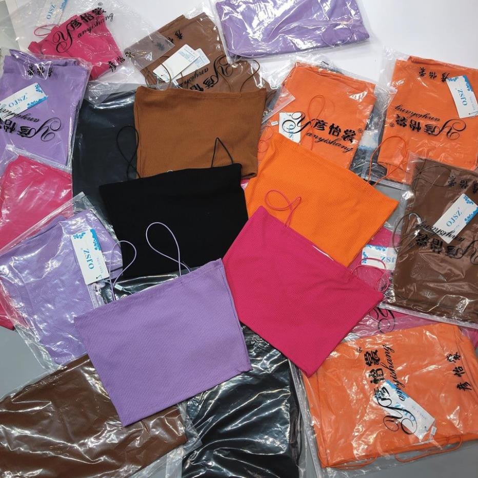 Áo 2 dây tăm dáng croptop siê xinh (ảnh , video thật )