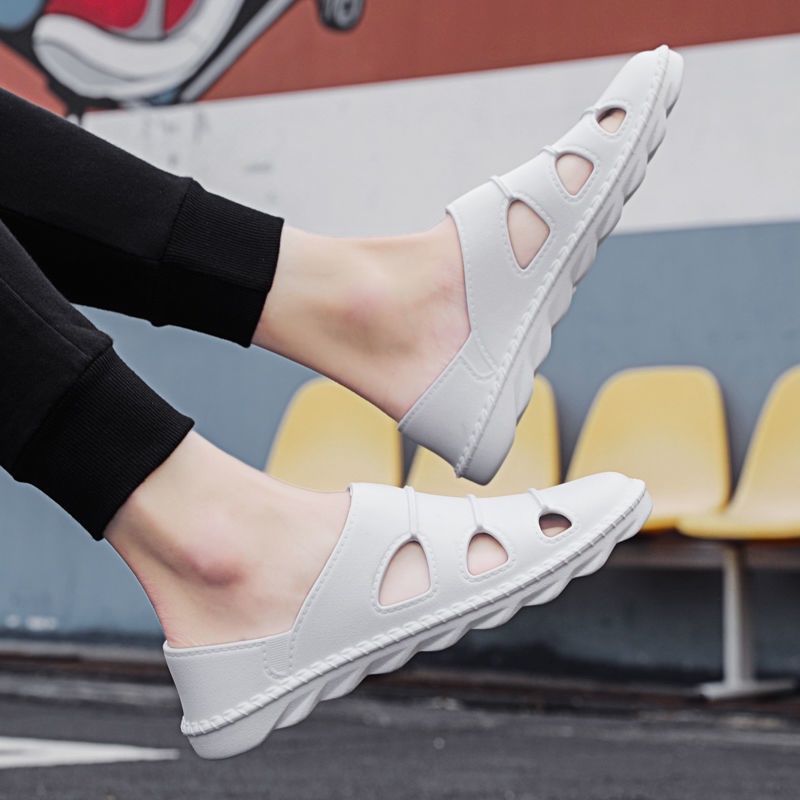 Xăng đan da đế mềm khử mùi thời trang mùa hè năm 2021 cho nam