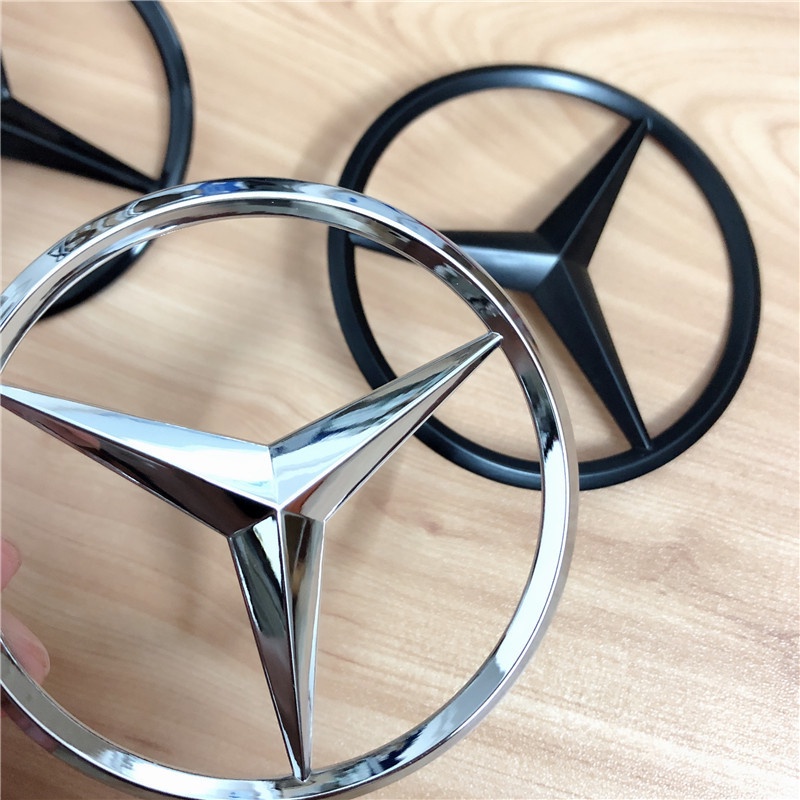 Nhãn dán 90mm 3M Mercedes-Benz Trunk Chrome Star Biểu tượng Huy hiệu Logo