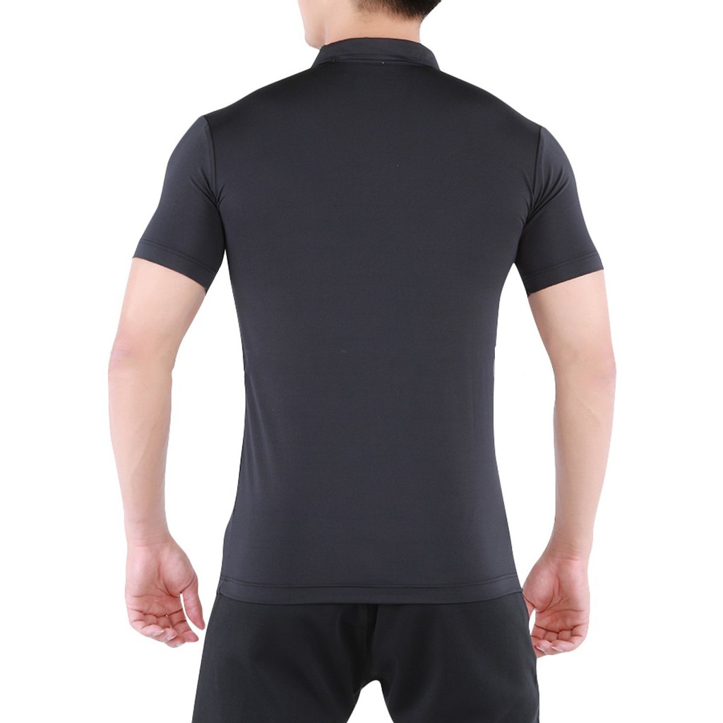Áo thun thể thao có cổ Unique APTND - Đen