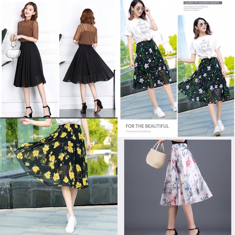 Chân Váy Hoa Lưng Thun Họa Tiết Hoa Xinh Xắn Thời Trang Nhiều Mẫu | BigBuy360 - bigbuy360.vn