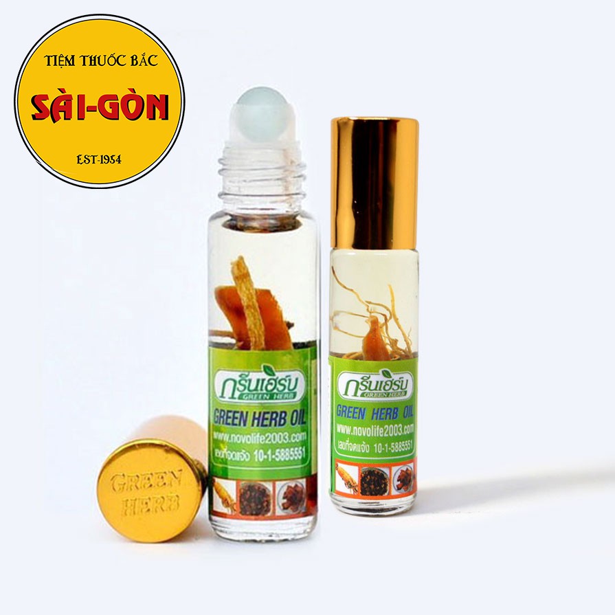 [Mã 229FMCGSALE giảm 8% đơn 500K] Dầu Nhân Sâm Thái Lan Ginseng Green Herb Oil 8ml