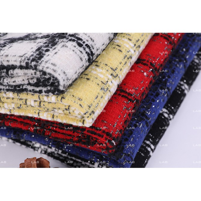 Vải dạ tweed 004 khổ 150cm - Đỏ, xanh coban (m) #0309