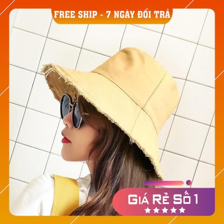 Nón vành rộng 💘Free ship💘 - Mũ Bucket Vải Kaki mềm mại thoáng mát - Phong cách Hàn Quốc