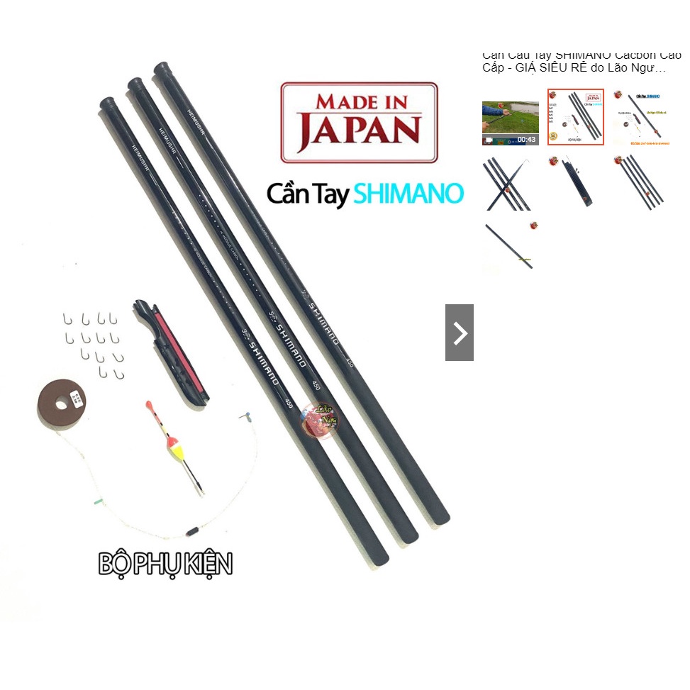 Cần Câu Tay SHIMANO Cacbon Cao Cấp - GIÁ SIÊU RẺ Đủ size 2m7-3m6-4m5-5m4-6m3