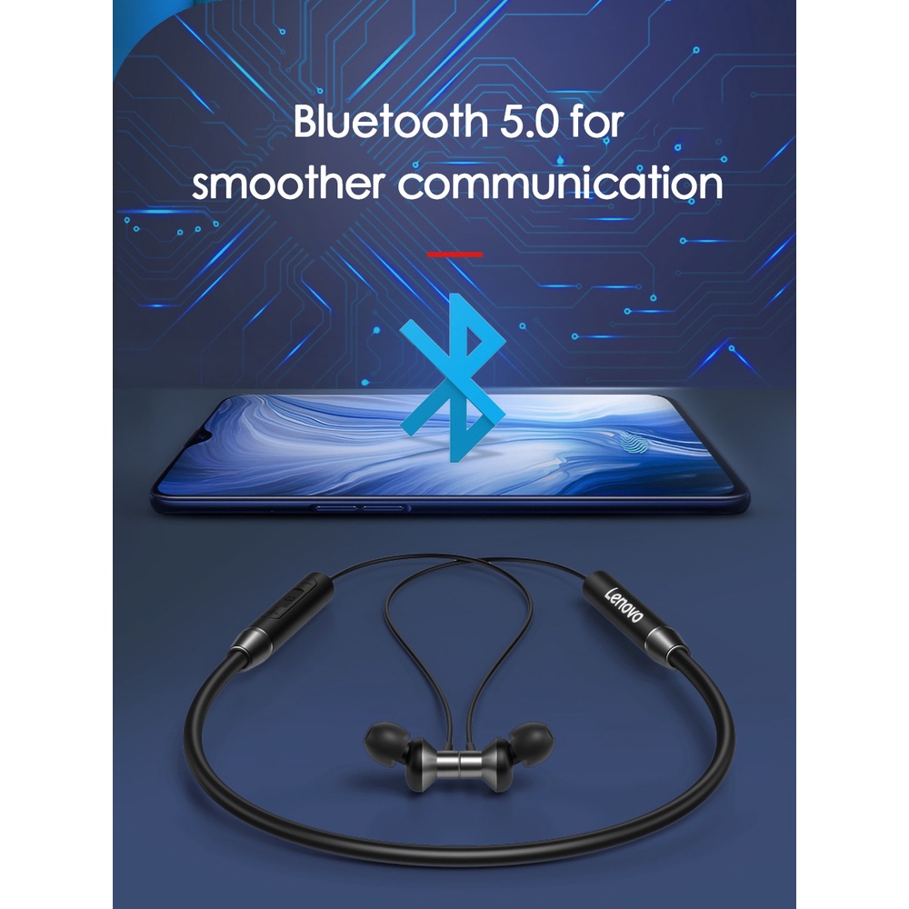 Tai Nghe Nhét Tai Thể Thao Không Dây Bluetooth 5.0 Pin Dài IPX5 Giảm Tiếng Ồn Chống Nước Có Mic Cho Lenovo HE05X Ii HE05