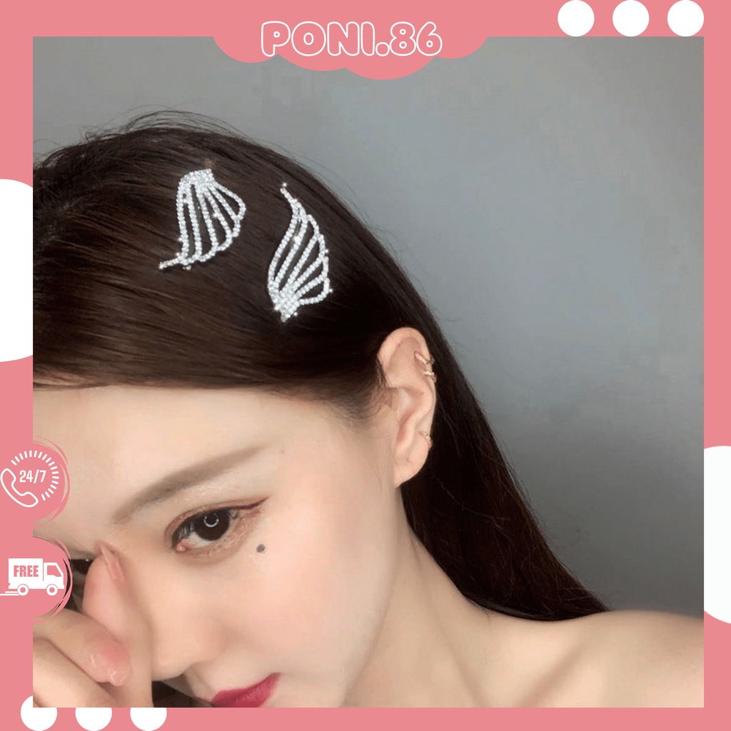 Kẹp tóc kim loại đính đá sang chảnh tiểu thư phong cách Hàn Quốc hottrend