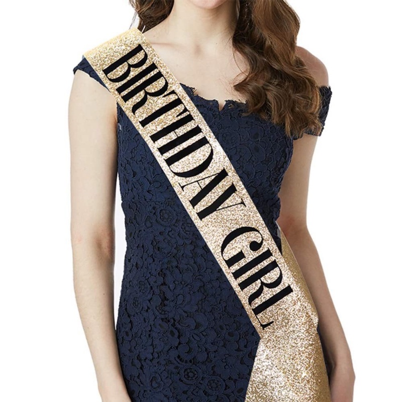 Dây Ruy Băng Vương Miện Đính Đá Lấp Lánh Trang Trí Sinh Nhật