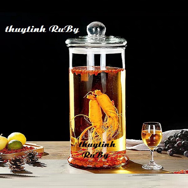Bình Ngâm Rượu Trụ Trơn 15 Lít - Bình Thủy Tinh ngâm rượu