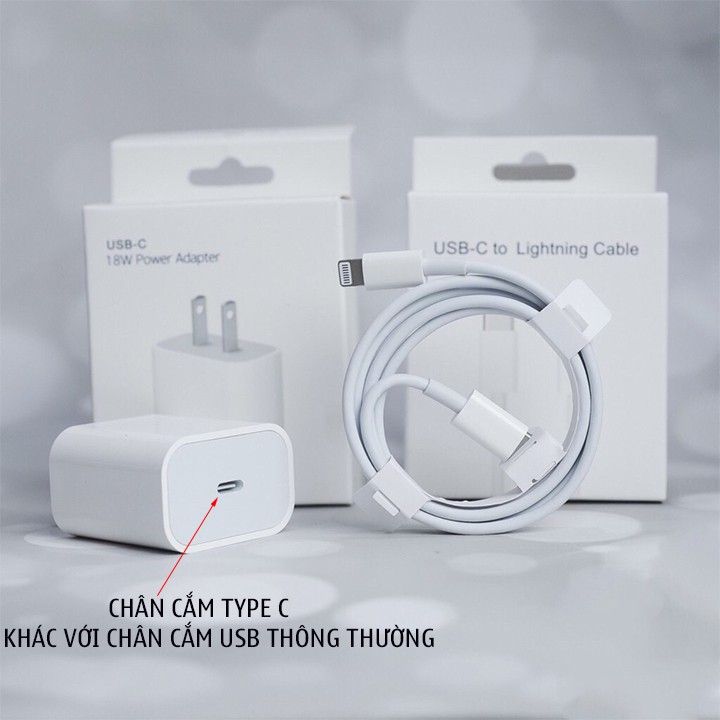 Bộ sạc nhanh 18W dùng cho Pro Max, iPhone 11, iPhone XS Max, iPhone XS, iPhone X, iPhone 8 Plus, iPhone 8 1 ĐỔI 1