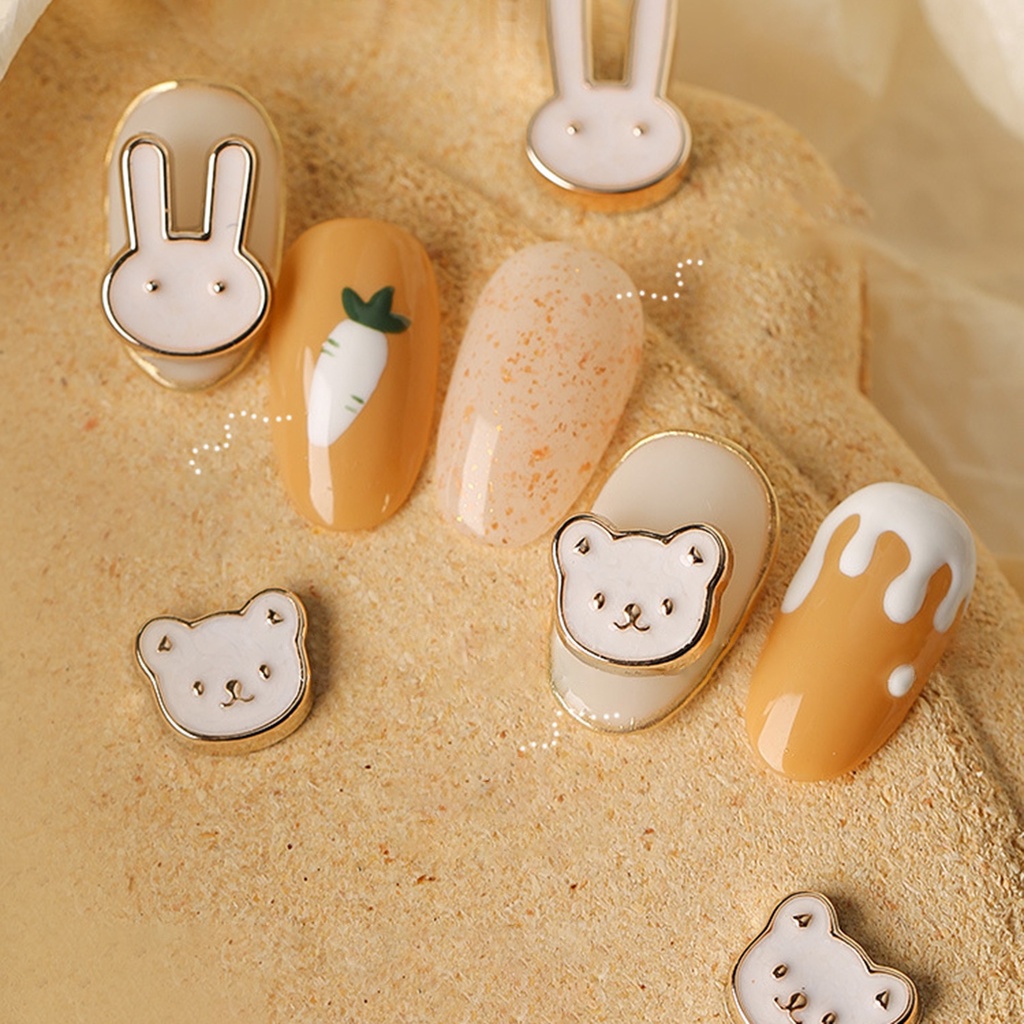 Bộ 5 Phụ Kiện Trang Trí Móng Tay Hình Hoạt Hình Bằng Hợp Kim Chống Rỉ Sét DIY