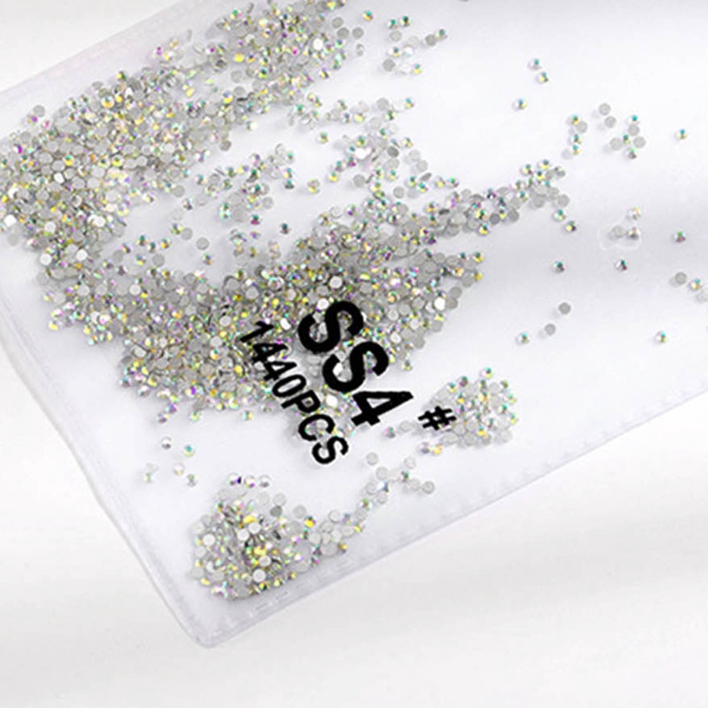 Set 1440 Hạt Đá Thủy Tinh Trong Suốt Dùng Trang Trí Móng Tay DIY Cho Điện Thoại