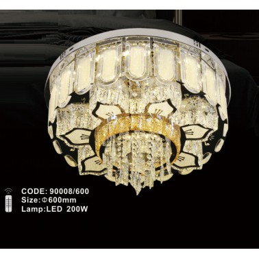 DAK 9008/600 Đèn mâm áp trần phale chuẩn K9 trang trí phòng khách, đèn trang trí trần hiện đại, đèn thả phale